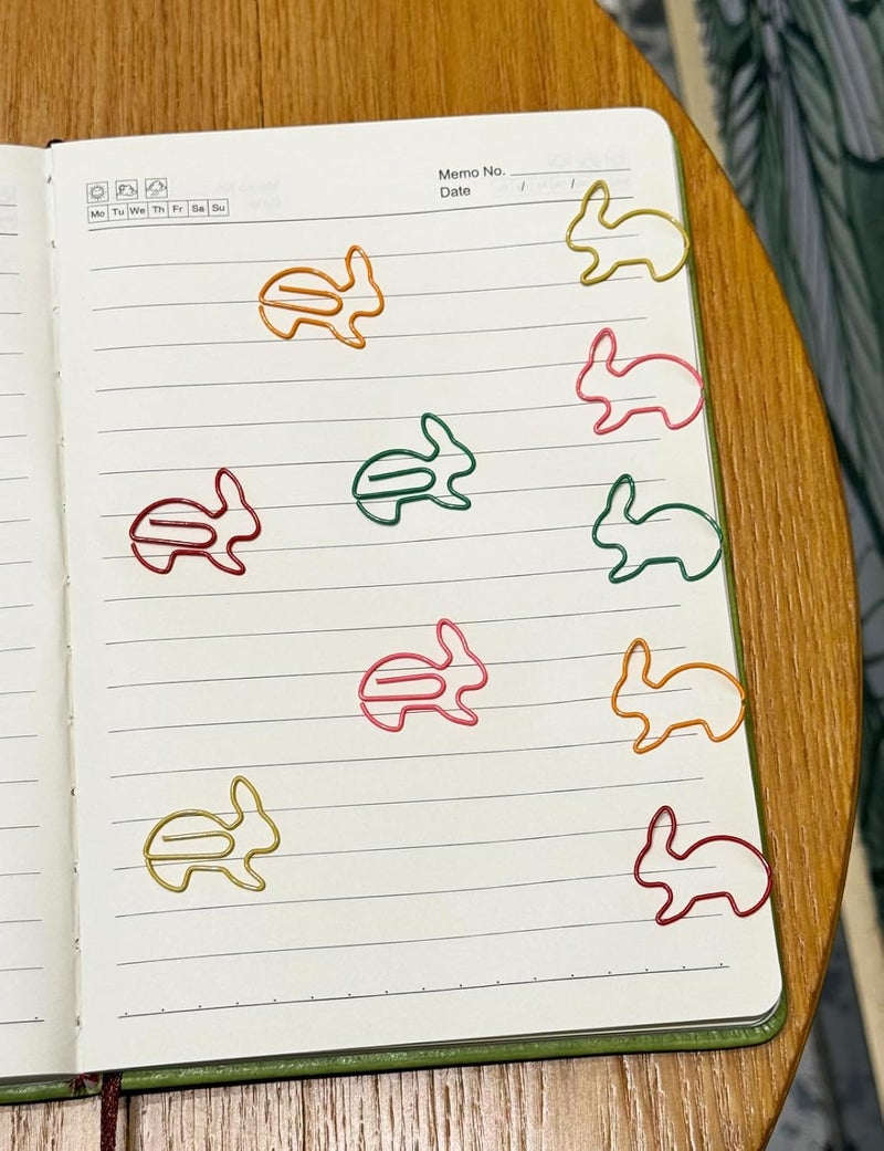 Daxtril Cute Paper Clips, 60 PCS Rabbit Shaped Paper Clips Animal Bookmarks Assorted Colors, Fun Office Gifts for Women Coworkers Teachers Students Girls Boys Rabbit Lovers, Christmas Gifts - Image 2